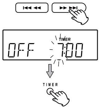 TEAC SL-B920 - Utilisez les touches de saut (1▲/▶▶) pour régler les heures, puis appuyez sur la touche TIMER. - 1