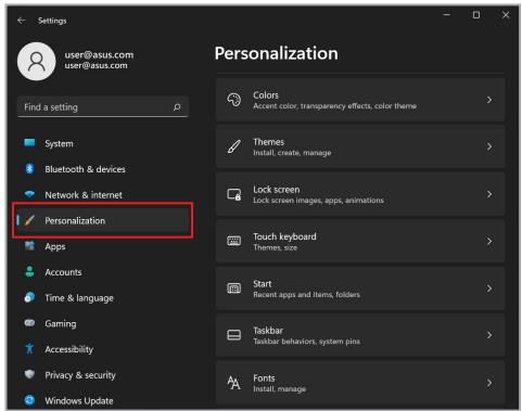 ASUS N6506MVU9 - Configurer le thème souvent - 1
