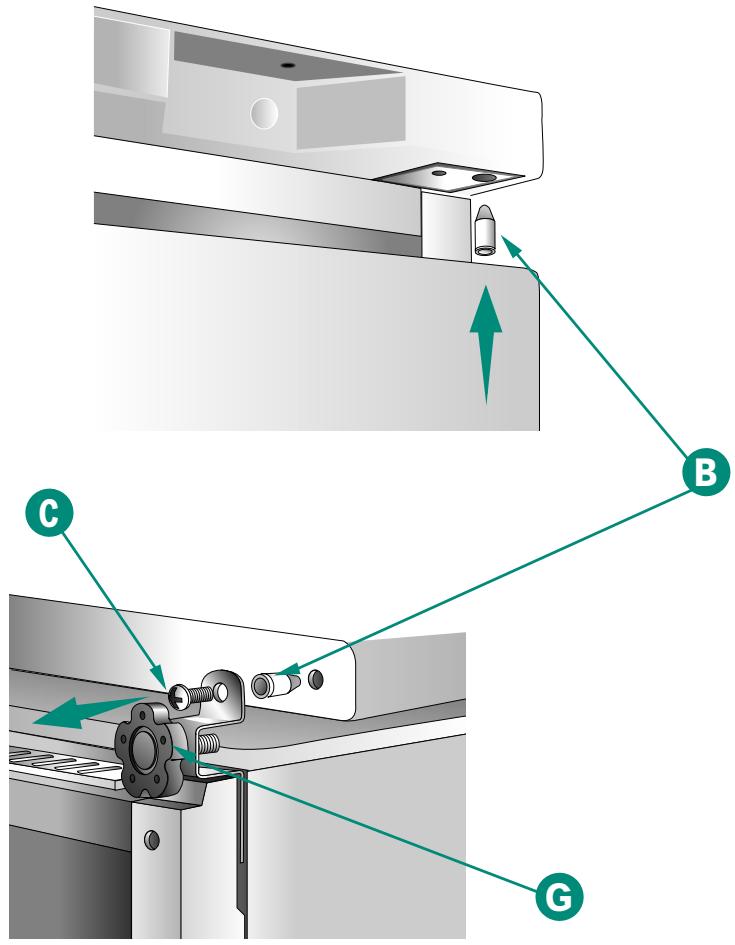 ROSIERES RBF 140/1 - REVERSIBILITE OUVERTURE DE LA PORTE (à effectuer avant d'insérer le congelateur dans le meuble) - 3