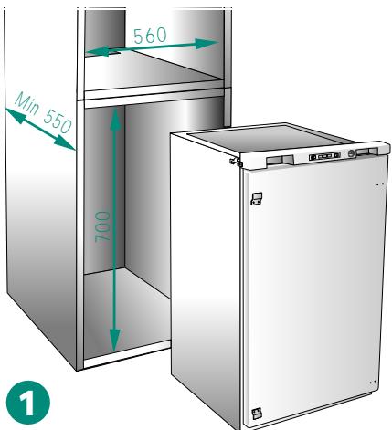 ROSIERES RBF 140/1 - REVERSIBILITÉ OUVERTURE DE LA PORTE (à effectuer avant d'insérer le congélateur dans le meuble) - 1