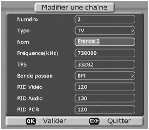 C6V PVR-D80 - Modifier une chaîne - 1