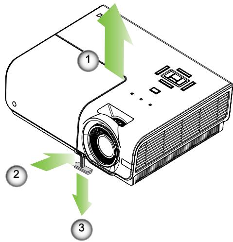 OPTOMA X600 - Réglage de la hauteur du projecteur - 2
