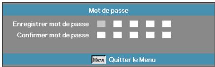 OPTOMA X600 - Changer mot passe - 2