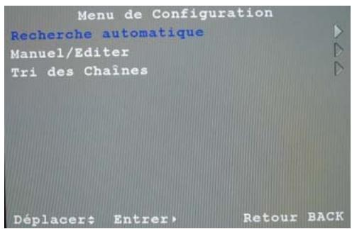 SAGEM AXIUM HD-L32T - Menu de configuration - 1