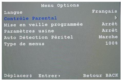 SAGEM AXIUM HD-L32T - Pour définir le contrôle parental - 1
