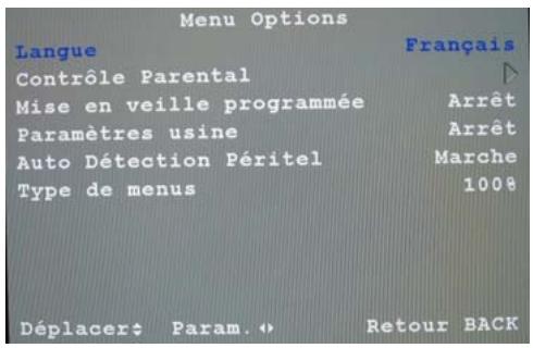SAGEM AXIUM HD-L32T - Menu options - 1