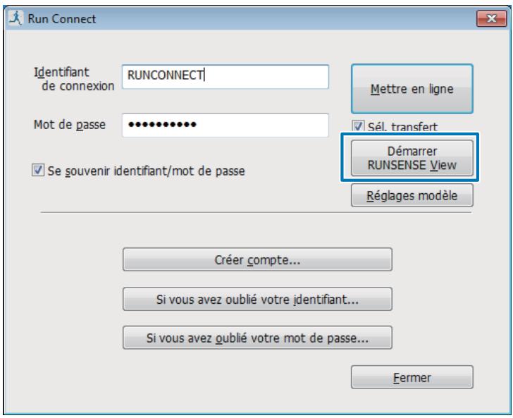 EPSON SF-810 V VIOLET - ■ Cliquez sur Demarrer RUNSENSE View dans l'écran Run Connect. - 1