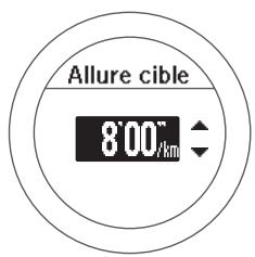 EPSON SF-810 V VIOLET - Sélectionnez le temps cible pour un kilomètre/mile. - 1