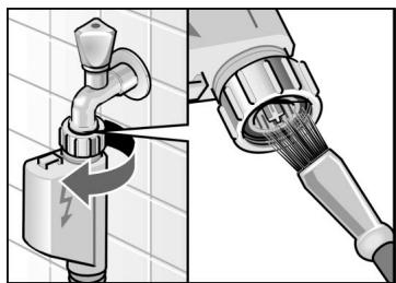 NEFF W5340XOEU - Nettoyer le cribledans l'orifice d'arrivée d'eau - 1