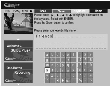PIONEER DVR-SCI-2 - Tapez le nom de l'enregistrementprogrammé. - 1