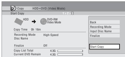 PIONEER DVR-SCI-2 - Sélectionnez 'Start Copy' pour loupie. - 1