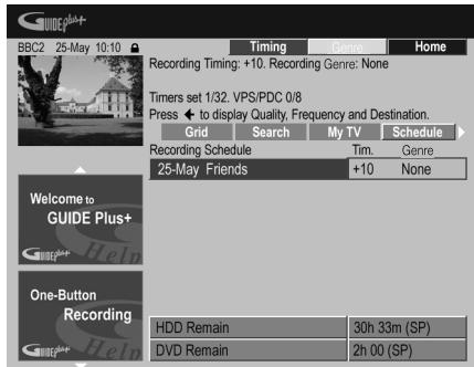 PIONEER DVR-SCI-2 - Appuyez sur  pour acceder aux options complémentaires d'enregistrement. - 1