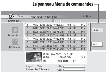 PIONEER DVR-SCI-2 - Appuyez sur  pour afficher le menu des commandes. - 1