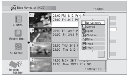 PIONEER DVR-SCI-2 - Choisissez un genre pour le titre. - 1