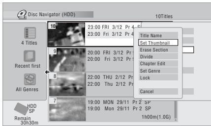 PIONEER DVR-SCI-2 - ↑ Sélectionnez 'Edit' > 'Set Thumbnail' sur le menu des commandes. - 1