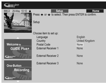 PIONEER DVR-SCI-2 - Mettez en subrillance l'option 'Postal Code'. - 1