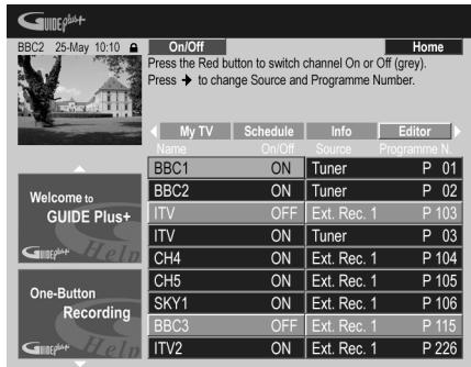 PIONEER DVR-SCI-2 - Mise en service, ou non, d'un canal - 1
