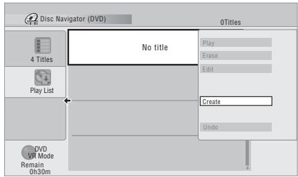 PIONEER DVR-SCI-2 - Sélectionnez 'Create' sur le menu des commandes. - 1