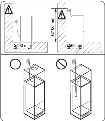 HAIER HBW7518DT - Prise en compte de l'emplacement de la prise de courant et de l'espace nécessaire - 1