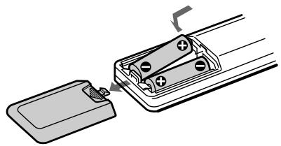SONY TA-FB930R - Inserting batteries into the remote - 1