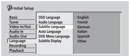 PIONEER DVR-220S - Subtitle Language - 1