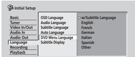 PIONEER DVR-220S - DVD Menu Language - 1