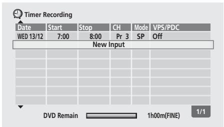 PIONEER DVR-220S - Appuyez sur TIMER REC pour afficher la page Timer Recording. - 1