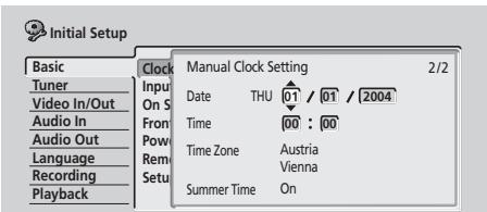 PIONEER DVR-220S - Precisez le fuseau hora. - 3