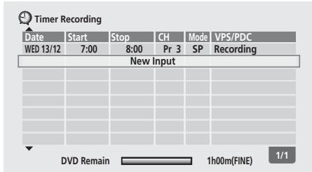 PIONEER DVR-220S - Programmation d'une nouvelle heures de fin d'enregistrement - 1