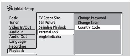 PIONEER DVR-220S - Parental Lock : Country Code - 1