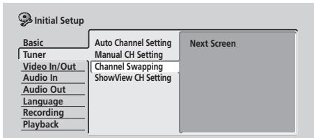 PIONEER DVR-220S - Sélectionnez 'Channel Swapping'. - 1