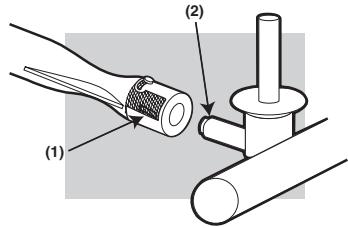 WEBER SP 310 - MISE EN GARDE : l'orifice des brûleurs (1) doit être placé correctement sur l'orifice des valves (2). - 3