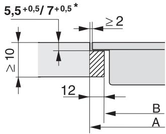 MIELE CS7102FL - Découpe du plan de travail - à fleur de plan - 3