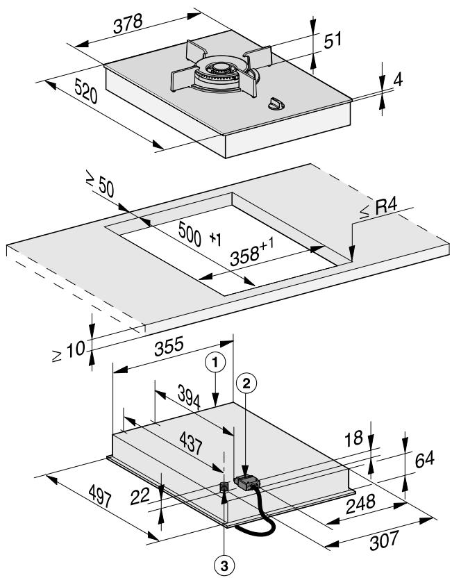 MIELE CS7102FL - Cotes d'encastrement - standard - 1