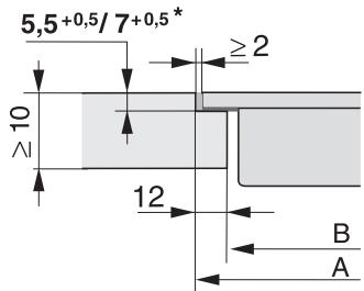MIELE CS7102FL - Découpe du plan de travail - à fleur de plan - 2