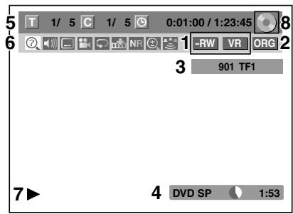 TOSHIBA RD-98DT - Menu AFFICHAGE - 1