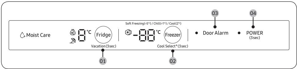 SAMSUNG BRB26612FWW - Panneau de commande - 1