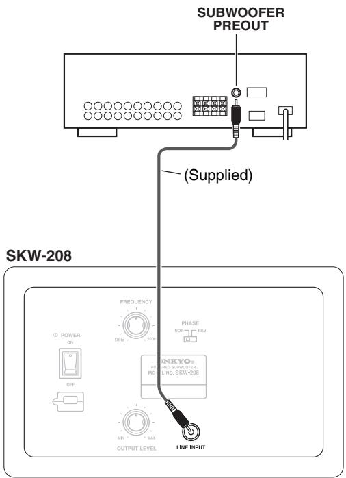 ONKYO SKW208 - Using the SKW-208 with an AV amplifier - 1