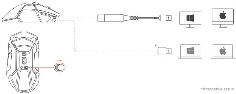 STEELSERIES RIVAL 650 - Re-pairing mouse to dongle - 1