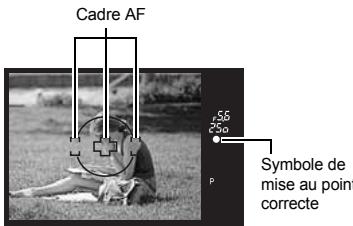 OLYMPUS NC - Ajustez le cadre AF pour faire la mise au point sur le sujet et appuyez sur le déclencheur à mi-course jusqu'à ce que le symbole de mise au point correcte s'allume. - 2