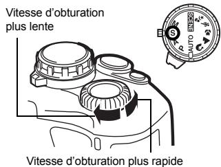 OLYMPUS NC - Réglez la molette de mode sur S et tournez la molette de réglage pour régler la vitesse d'obturation. - 2
