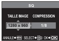 OLYMPUS NC - SQ - Réglage du nombre de pixels et du taux de compression - 1