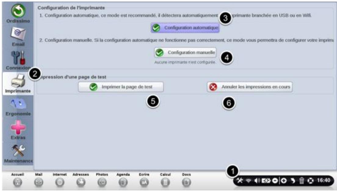 ORDISSIMO AGATHE2/iNTEL N3050 2G 64G 14P - Cliquez sur "réglages" puis "imprimante - 1