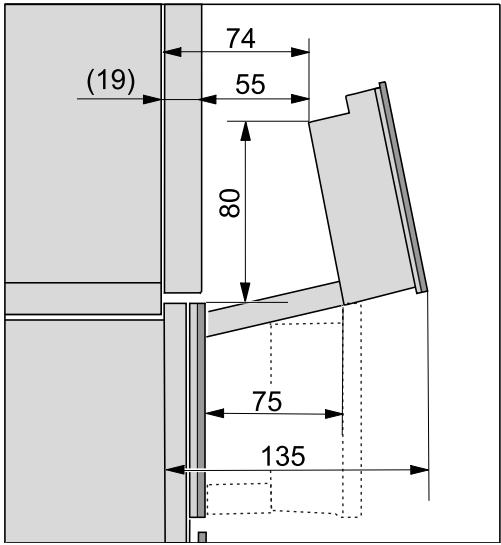 MIELE DGC7660HCP - Plage de pivotement du bandeau de commande - 1