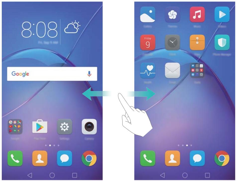 HONOR 6X PRO GOLD - Passage d'un écran d'accueil à l'autre - 1