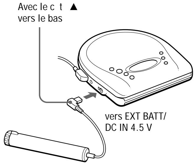 SONY D-EJ 725 - Raccordez le boîtier à piles externe au lecteur CD. - 1