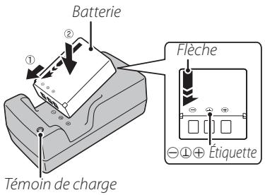FUJIFILM FINEPIX SL1000 - Insérez la batterie dans le chargeur de batterie fourni. - 1