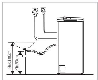 DARTY PTL6100 - Raccordement du tuyau de vidange - 2