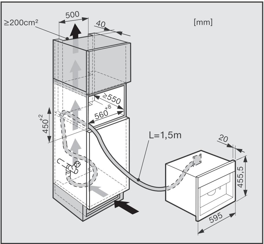 MIELE CVA6805BW - Possibilities d'encastrement et de combinaisons - 1