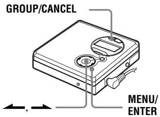 SONY MZ-R410 - Modification de l'ordre d'un groupe sur un disque (déplacement de groupe) - 1